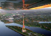 Cessna flight above Riga